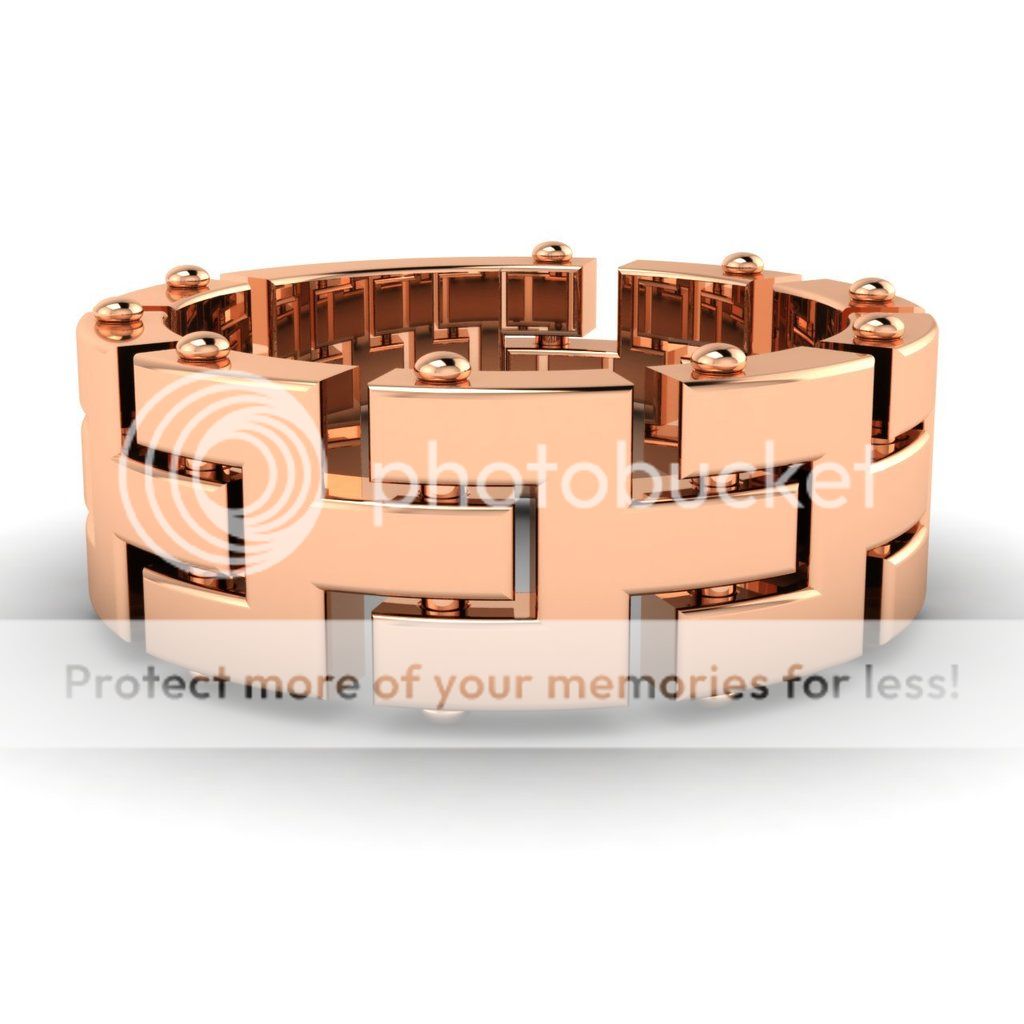 7 mm Men's Chain Link Wedding Ring / Band In Solid 18k Rose GoldFree Engraving eBay
